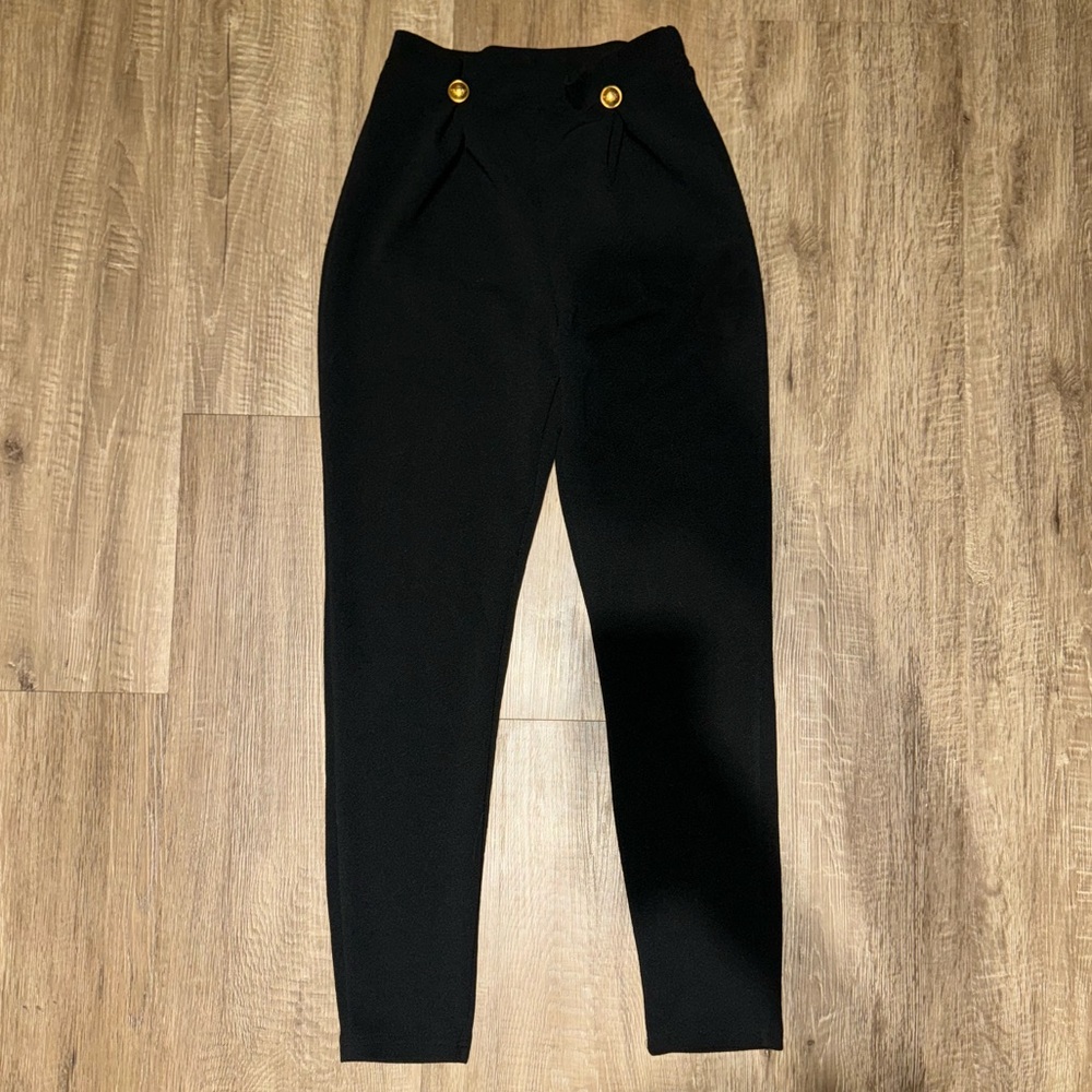 Black Trousers with Gold Embellishments